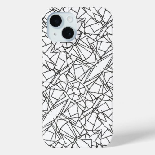 Black And White Geometric_Modern Pattern iPhone 15 Case
