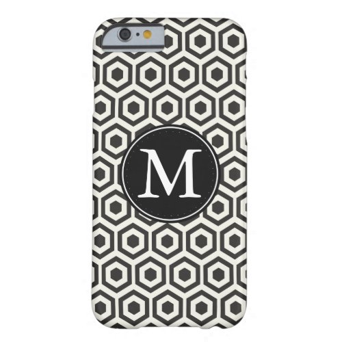Black and White Geometric Monogram Barely There iPhone 6 Case