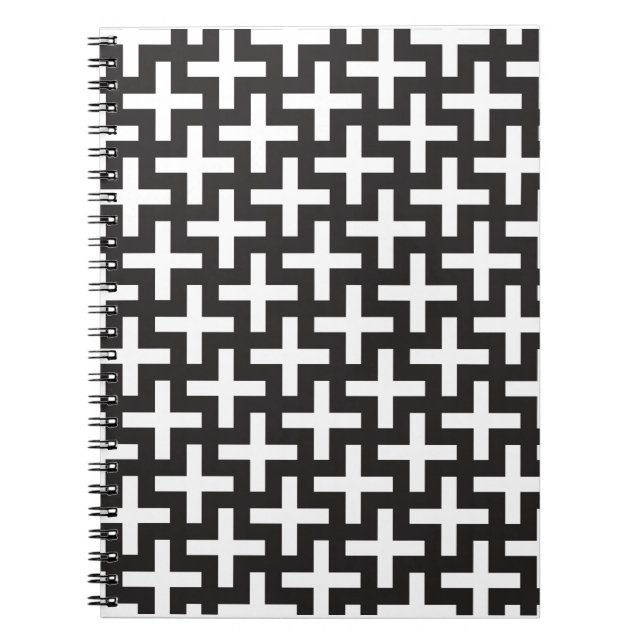 Black and White Geometric Notebook (Front)