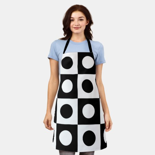 Black and White Geometric Pattern Apron