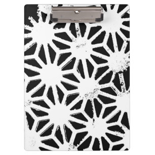 Black and white geometric pattern clipboard