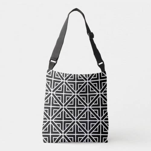 Black and White geometric pattern Crossbody Bag
