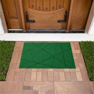 Black and white geometric pattern doormat