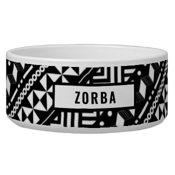 Black And White Geometric Pattern Elegant Stripes Bowl by VillageDesign at Zazzle
