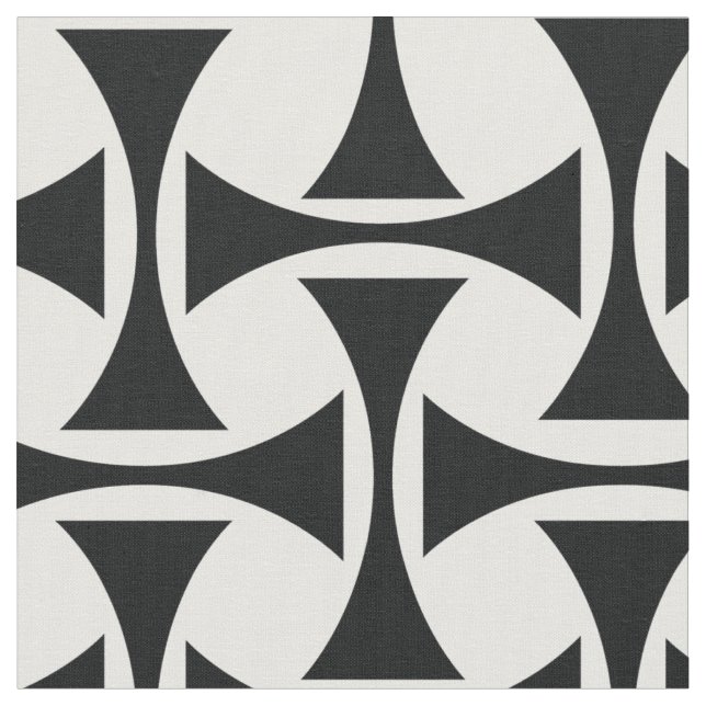 Black and White Geometric Pattern Fabric (Close Up)