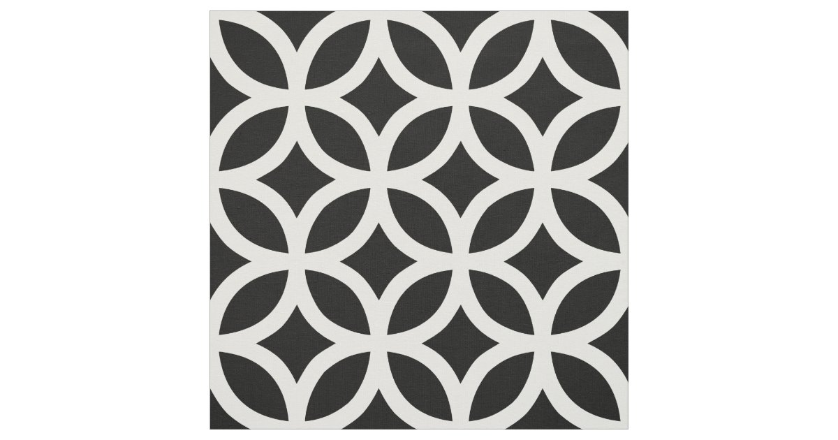 Black And White Geometric Pattern Fabric