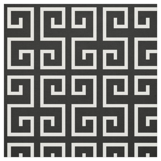 Black and White Geometric Pattern Fabric (Swatch)