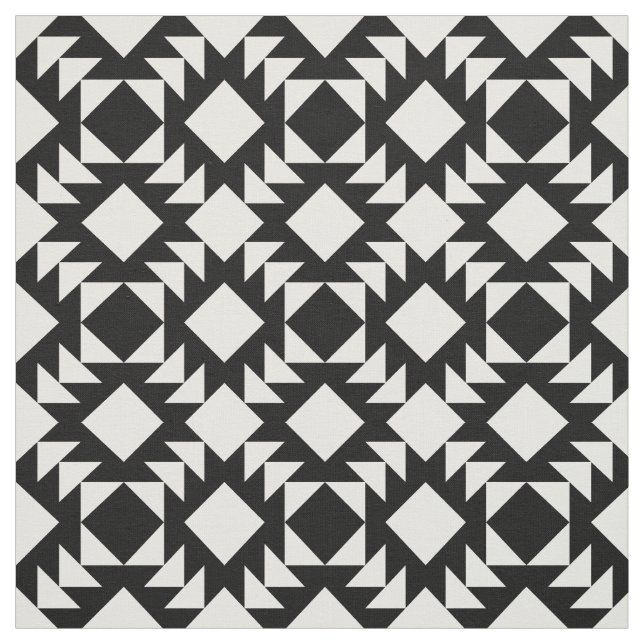 Black and white Geometric Pattern Fabric (Swatch)