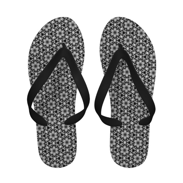 Black and White Geometric Pattern Fashion Gift Flip Flops