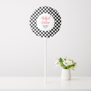 Black and white geometric pattern graduation balloon