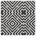 Black and White Geometric Pattern in Op Art Style Fabric