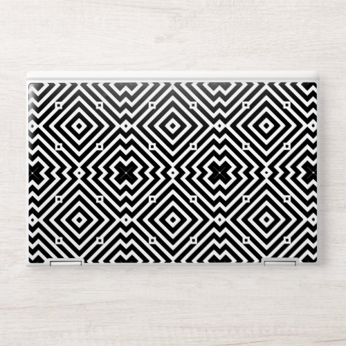 Black and White Geometric Pattern in Op Art Style HP Laptop Skin