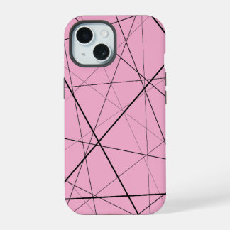 Black and white geometric pattern iPhone 15 case