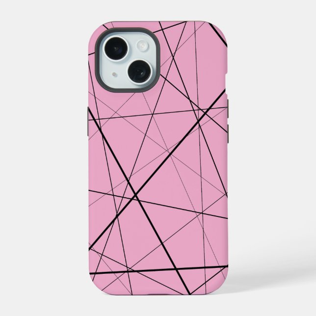 Black and white geometric pattern iphone case (Back)