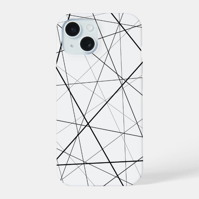 Black and white geometric pattern iphone case (Back)