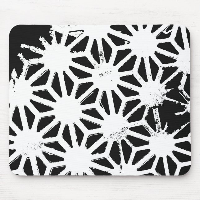 Black and white geometric pattern mouse pad (Front)