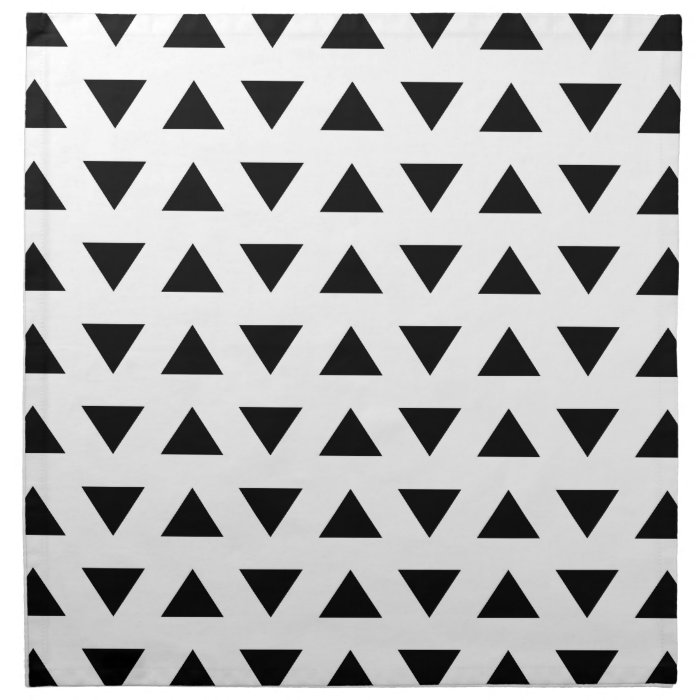 Black and White Geometric Pattern of Triangles. Cloth Napkins