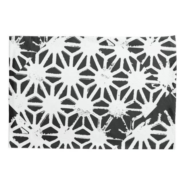 Black and white geometric pattern pillow case (Back)