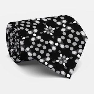 Black and White Geometric Pattern Professional Neck Tie