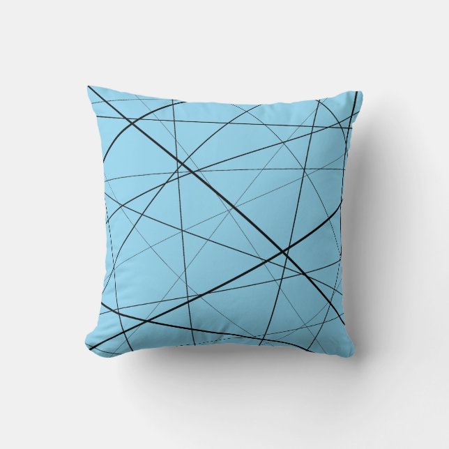 Black and white geometric pattern throw pillow (Front)
