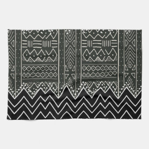 Black and White Geometric Pattern Towel