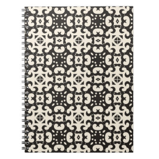Black and White Geometric Seamless Pattern Notebook
