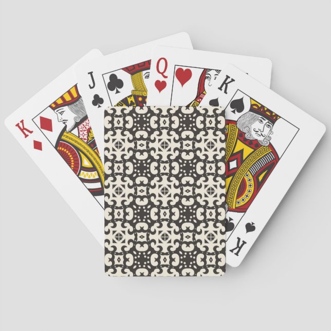 Black and White Geometric Seamless Pattern  Poker Cards (Back)