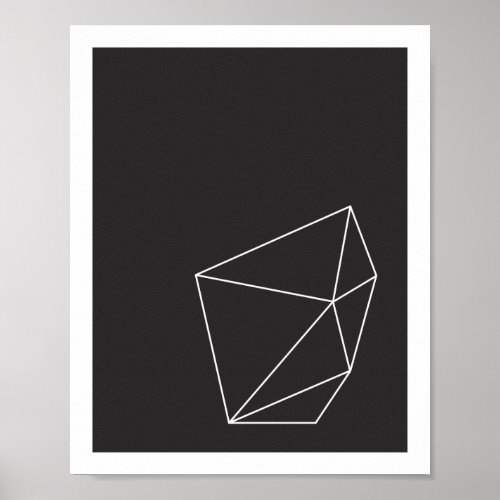 Black and White Geometric Shape Poster 2