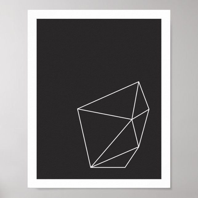 Black and White Geometric Shape Poster 2 (Front)