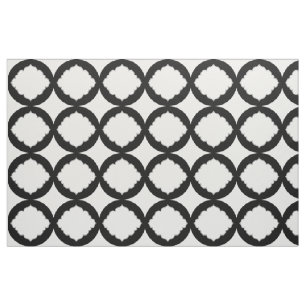 Black And White Geometric Shapes Pattern Fabric