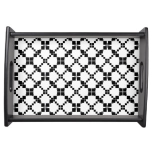 Black and white, geometric , simple , fashionable serving tray