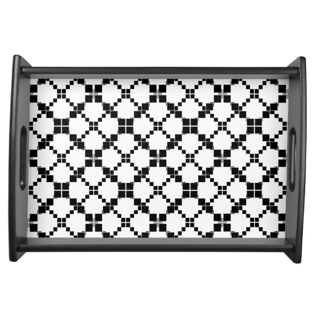 Black and white, geometric , simple , fashionable  serving tray (Front)