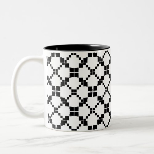 Black and white geometric  simple  fashionable  Two_Tone coffee mug