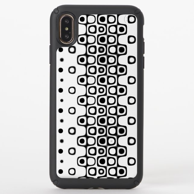 black and white geometric speck iPhone XS max case (Front)