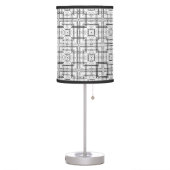 Black and White Geometric Squares Pattern  Table Lamp (Left)