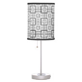 Black and White Geometric Squares Pattern  Table Lamp (Right)
