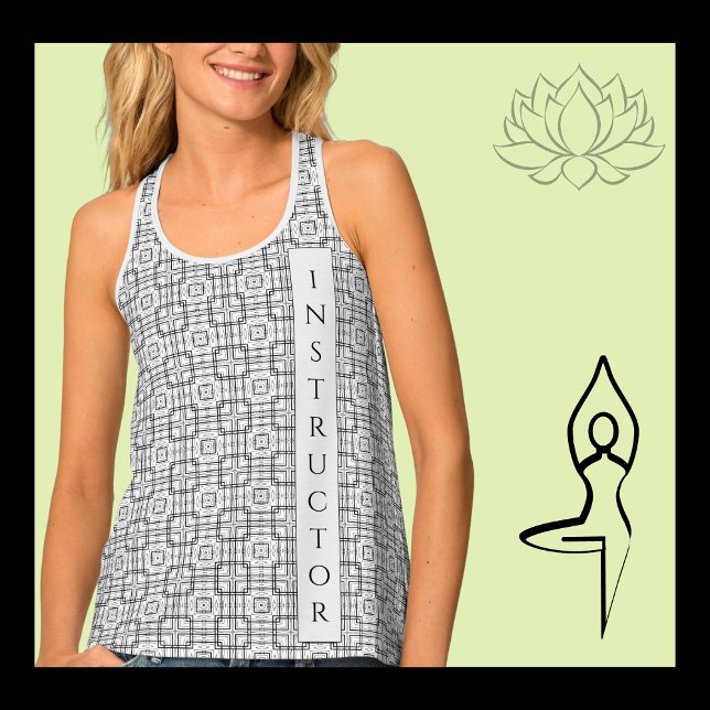 Black and White Geometric Squares Pattern  Tank Top (Creator Uploaded)