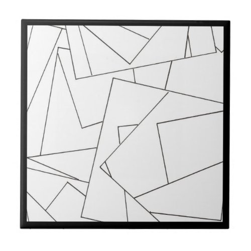 Black and White Geometric-Stylish Modern Bauhaus Ceramic Tile