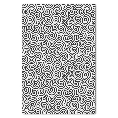 Black and White Geometric Swirl Print Tissue Paper