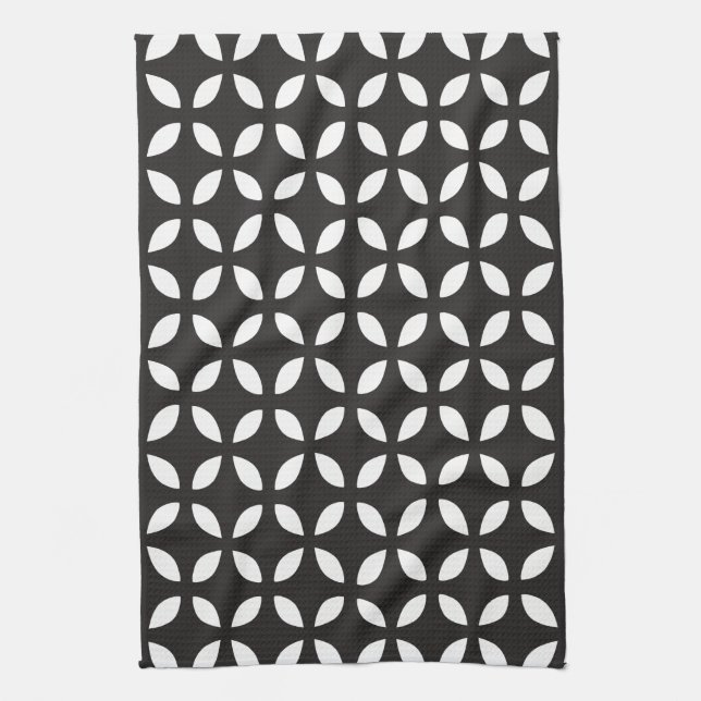 Black and White Geometric Towel (Vertical)