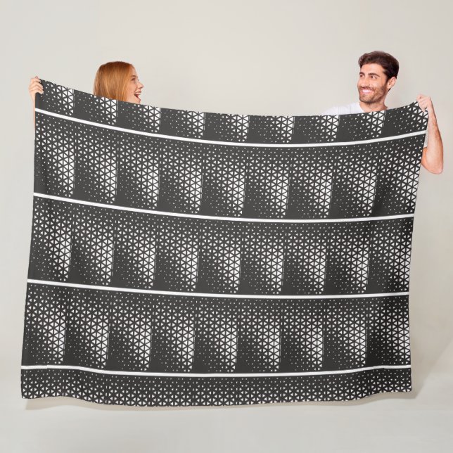 Black and White Geometric Triangle Pattern Blanket (In Situ)