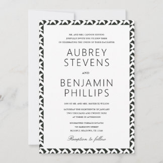 Black and White Geometric Wedding Invitation