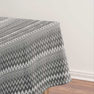 Black and white geometric zigzag pattern tablecloth