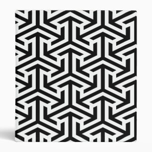 black and white geometrical modern pattern 3 ring binder
