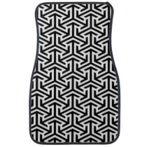 black and white geometrical modern pattern car floor mat