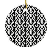 black and white geometrical modern pattern ceramic ornament