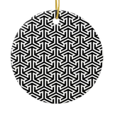 black and white geometrical modern pattern ceramic ornament