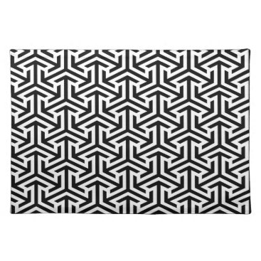 black and white geometrical modern pattern cloth placemat