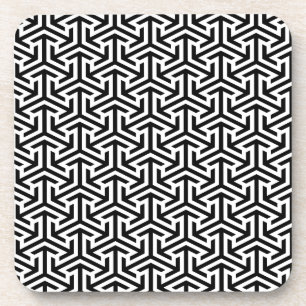 black and white geometrical modern pattern coaster