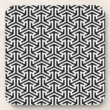 black and white geometrical modern pattern coaster